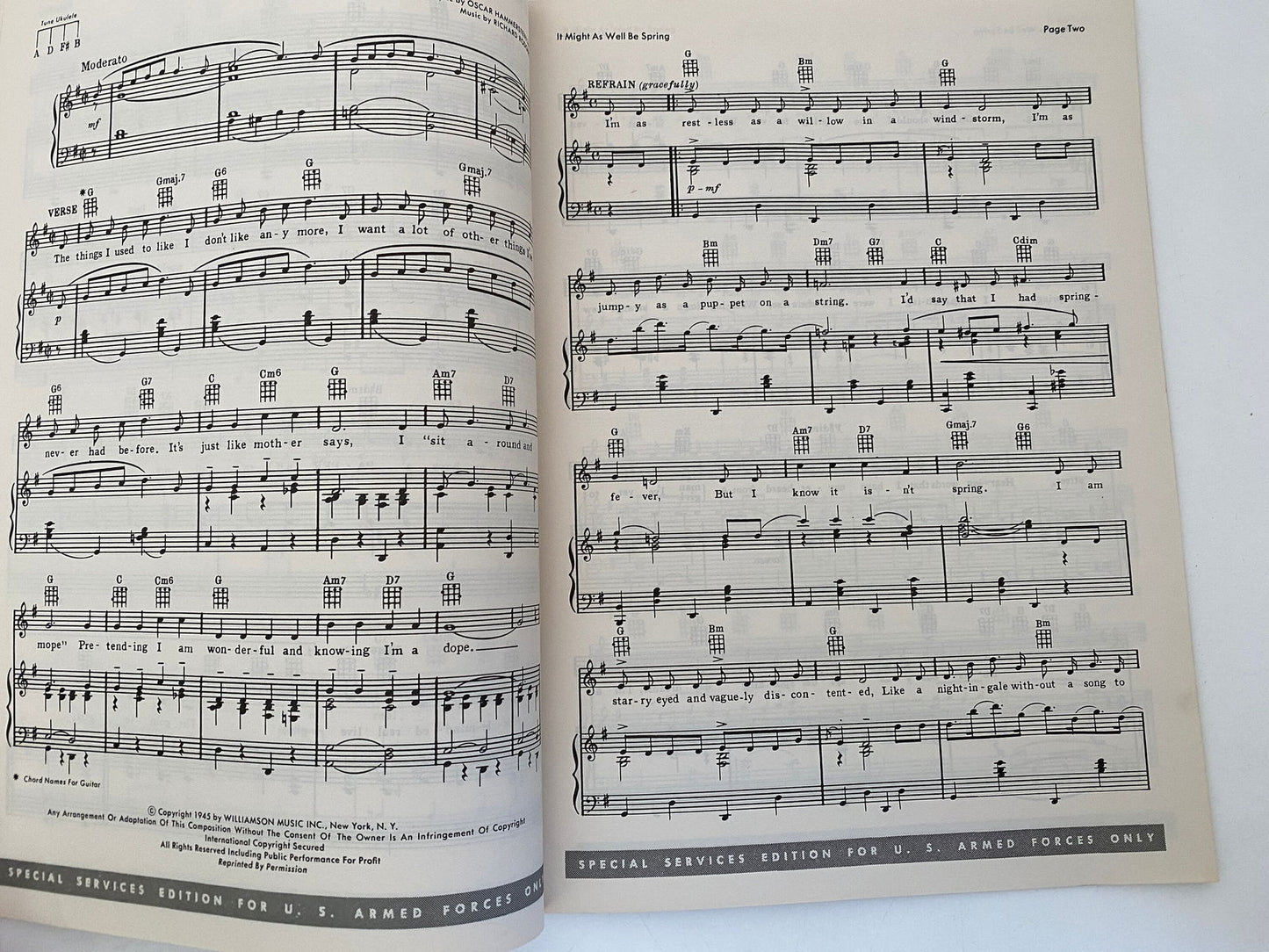 1962 Armed Forces Song Folio at Duckwells