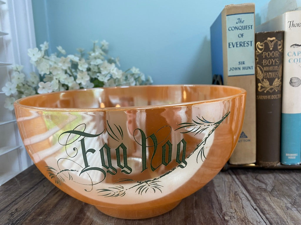 Vintage Christmas Egg Nog Punch Bowl at Duckwells