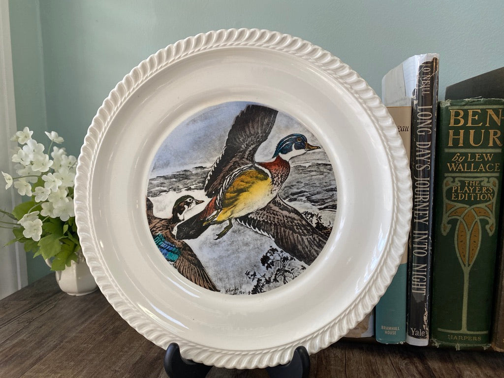 Vintage LL Bean Plate, Wood Ducks by Delano Studios at Duckwells