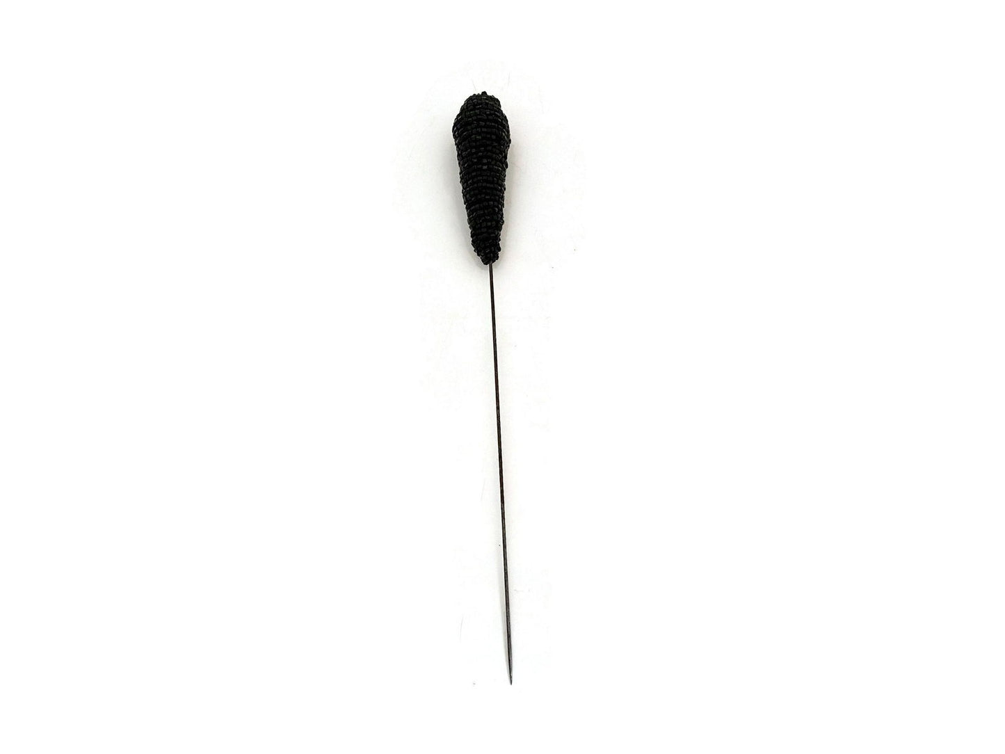 Antique Black Beaded Hatpin - Duckwells