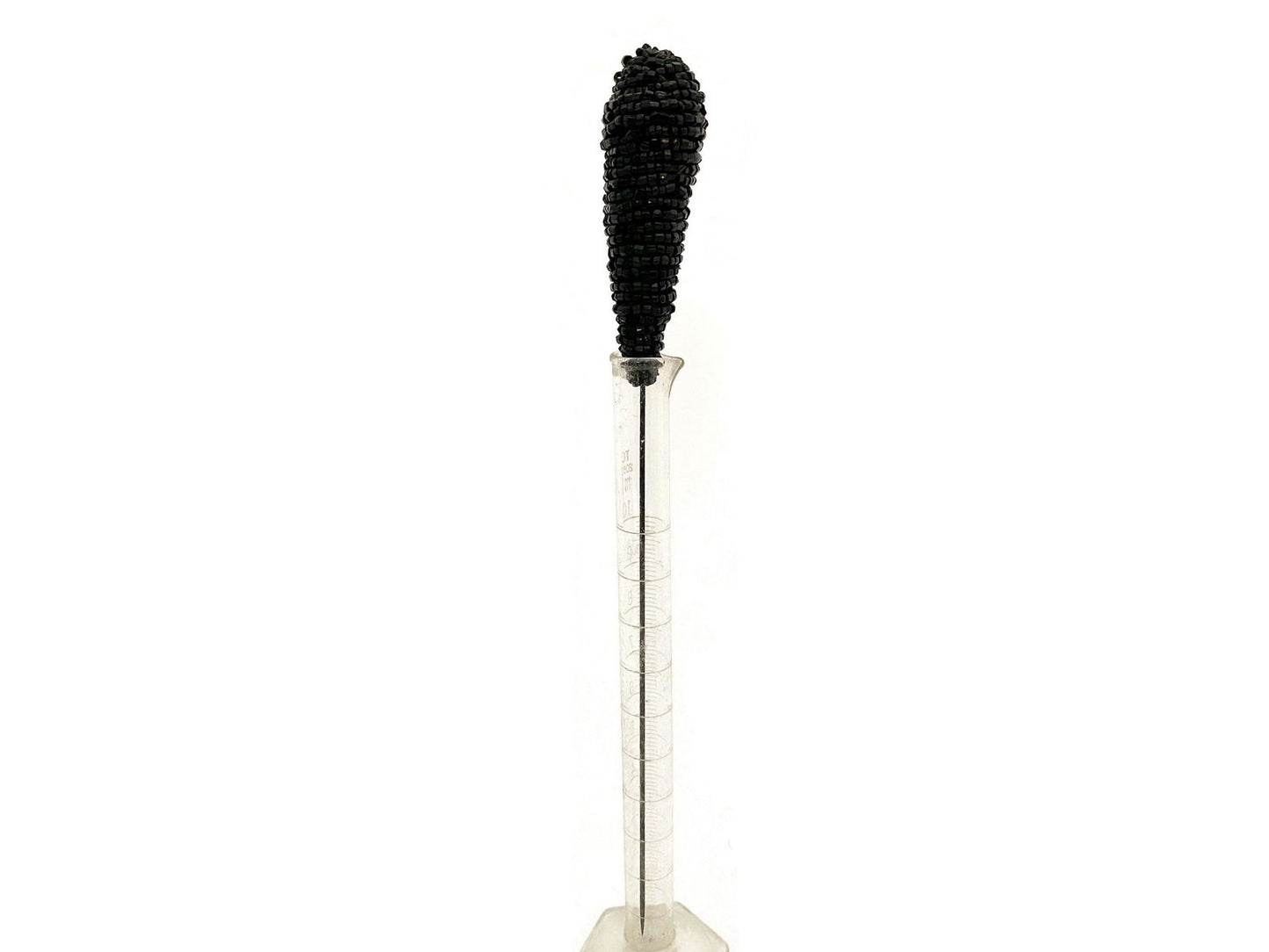 Antique Black Beaded Hatpin - Duckwells