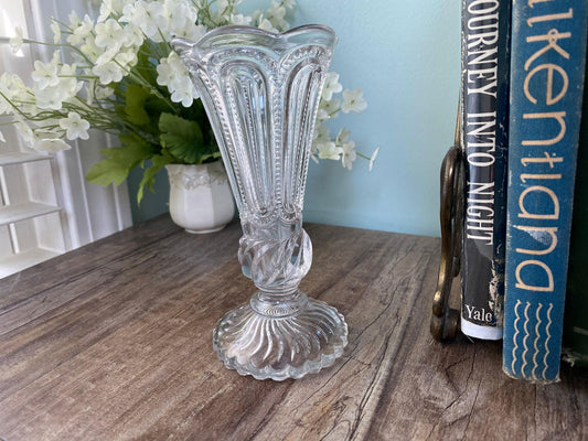 Antique Early American Pressed Glass Vase EAPG at Duckwells