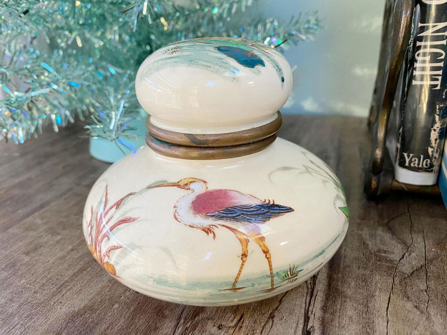 Antique French Ceramic Inkwell by George Dreyfus Paris at Duckwells