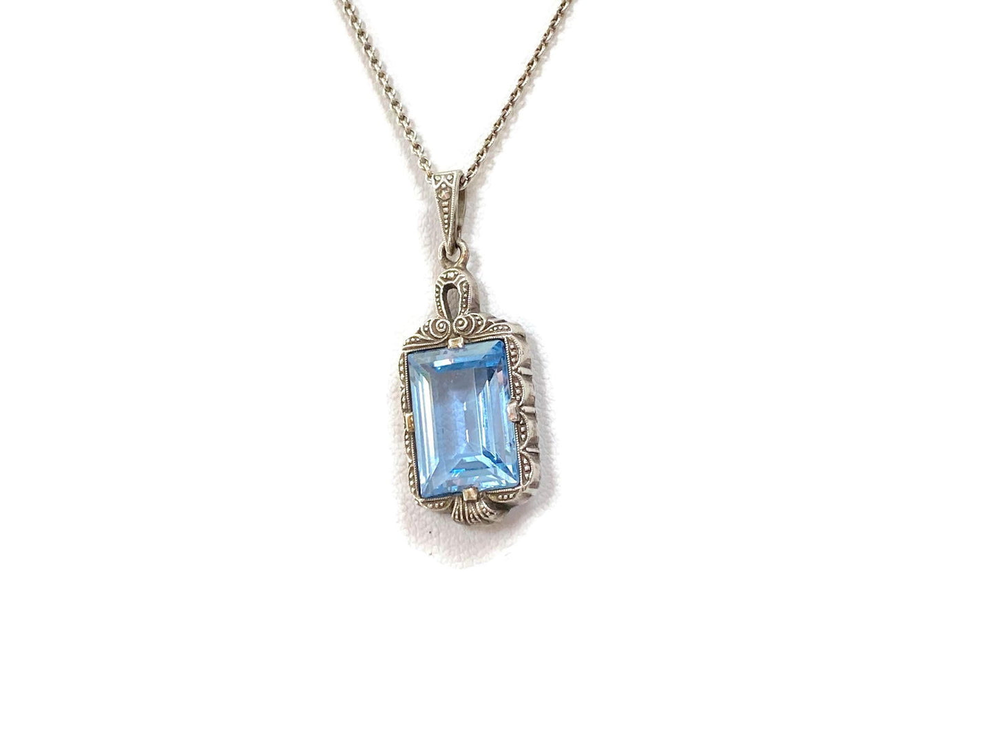 Antique German Silver Blue Spinel Pendant at Duckwells