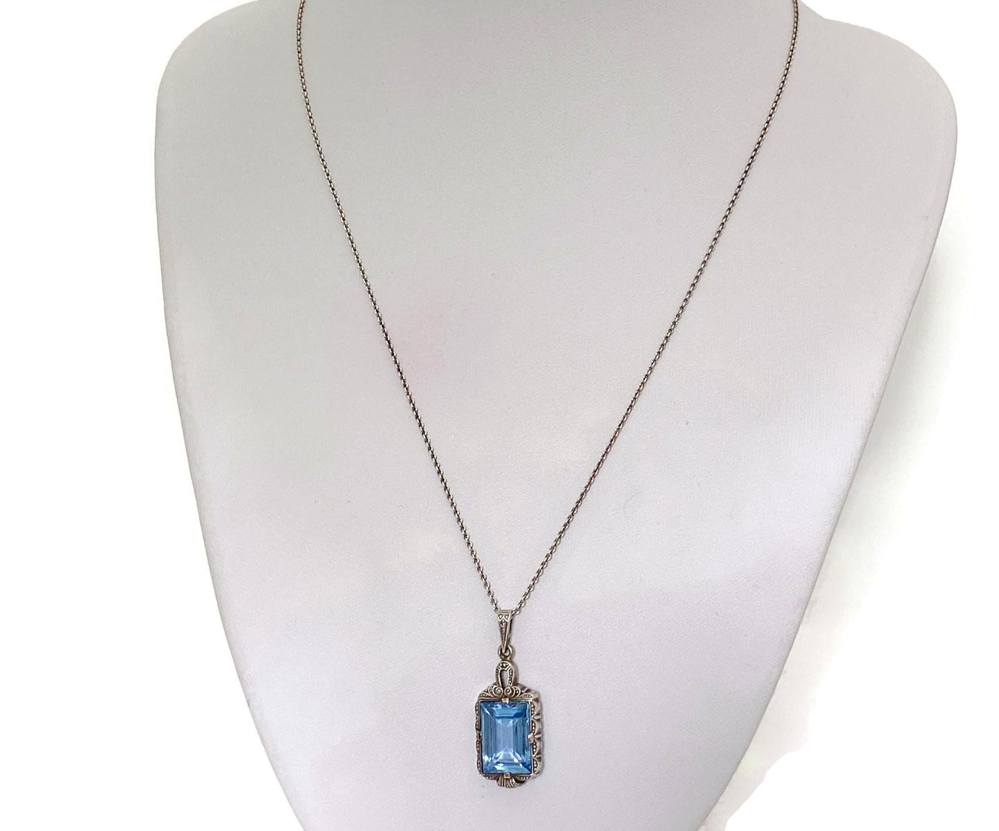 Antique German Silver Blue Spinel Pendant at Duckwells