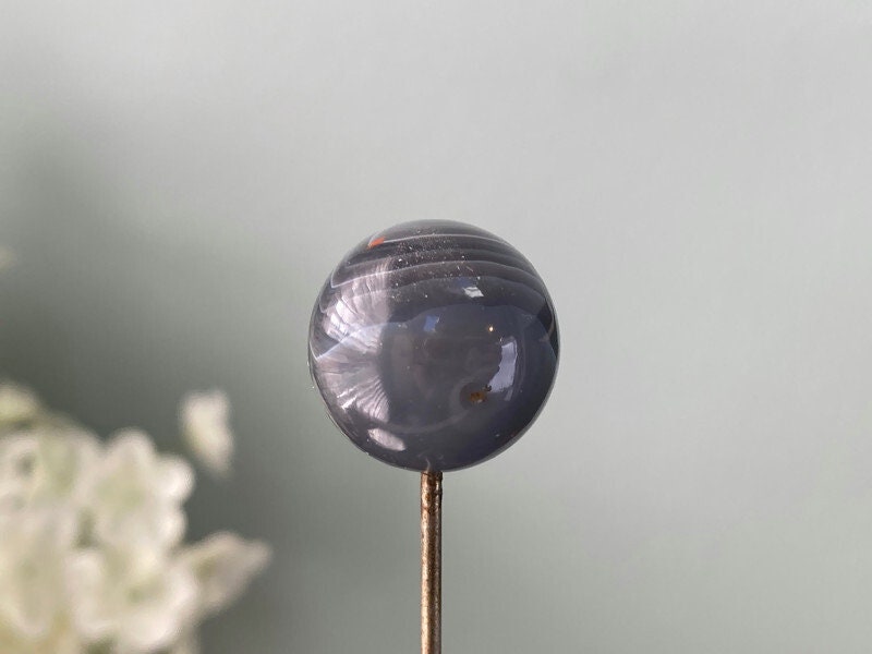 Antique Gray Glass Hat Pin at Duckwells