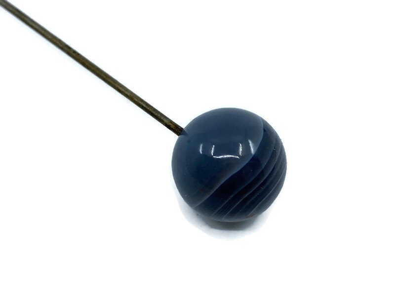 Antique Gray Glass Hat Pin at Duckwells