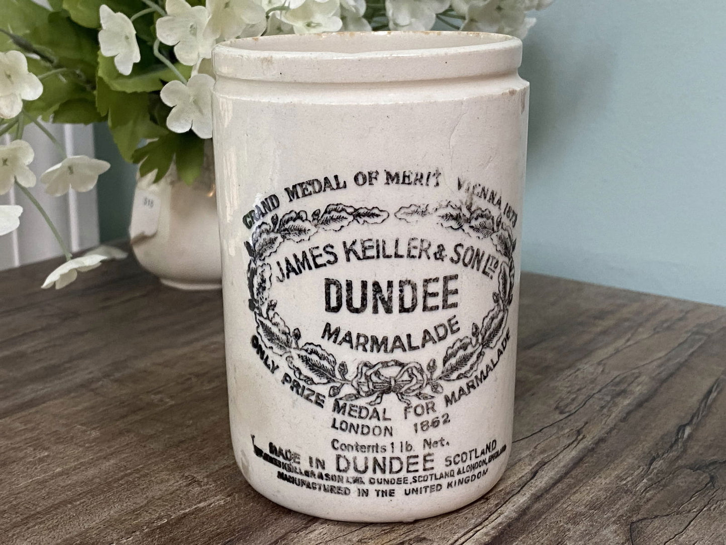 Antique Keiller Dundee Marmalade Crock Jar at Duckwells