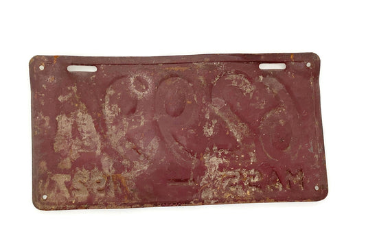 Antique Massachusetts 1927 License Plate at Duckwells