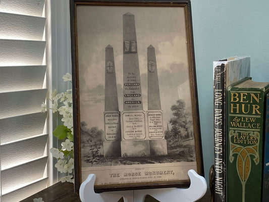 Antique Morse Monument Lithograph Framed Print at Duckwells