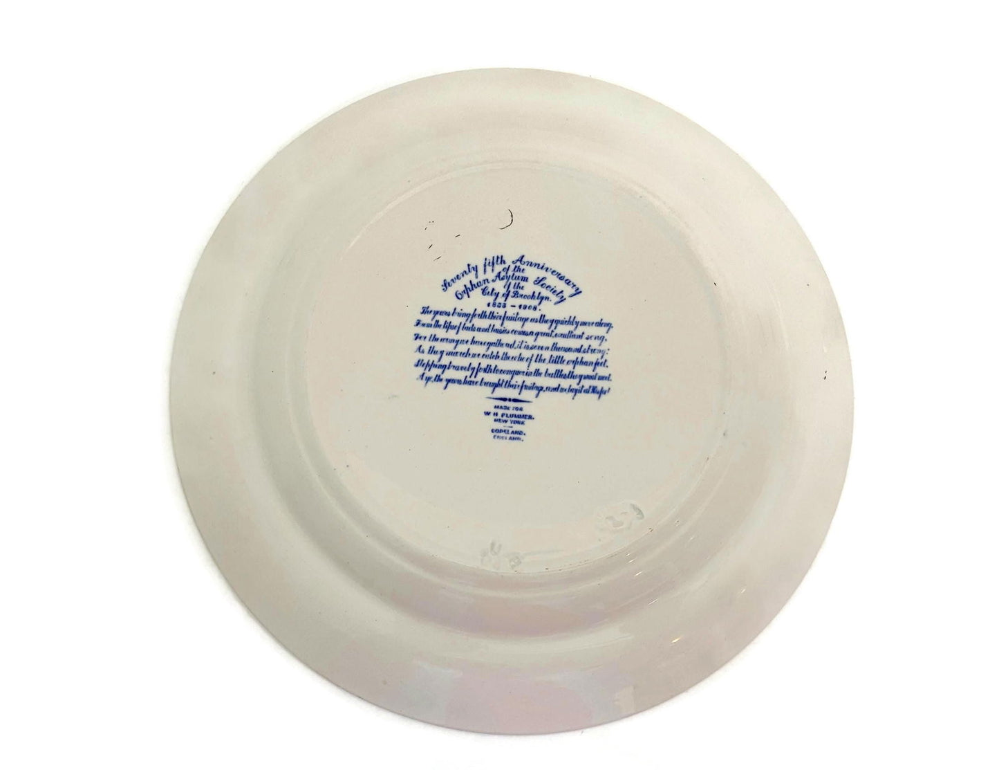 Antique Orphan Asylum Brooklyn New York Plate by Copeland Spode - Duckwells