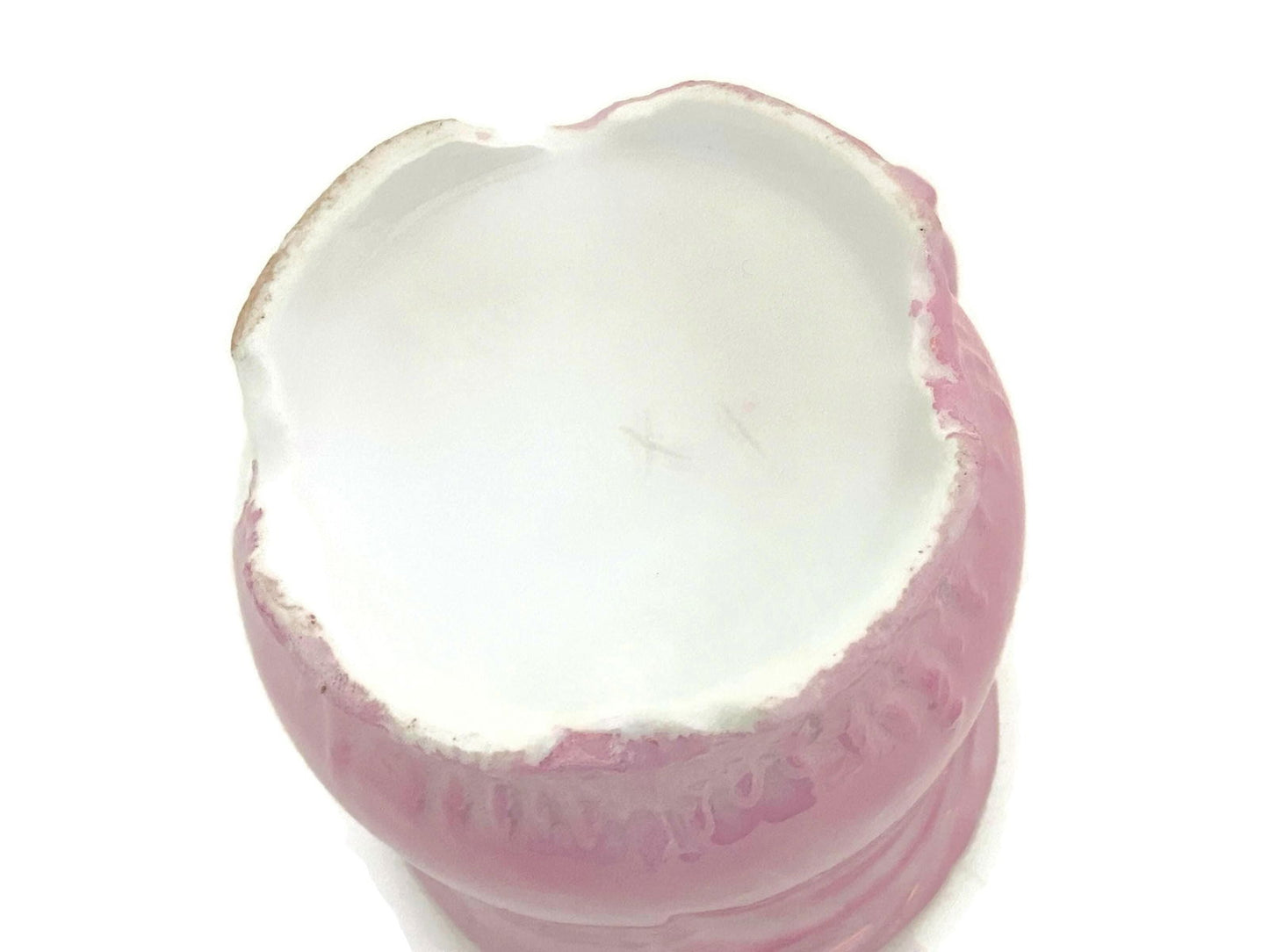Antique Shaving Mug - Pink and Gold Lusterware Divided Porcelain Scuttle at Duckwells