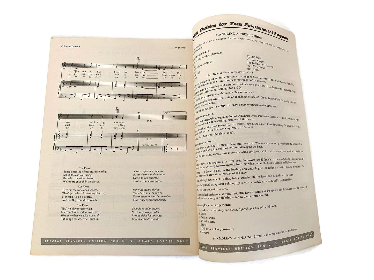 Midcentury Armed Forces Song Folio October 1962 - Duckwells