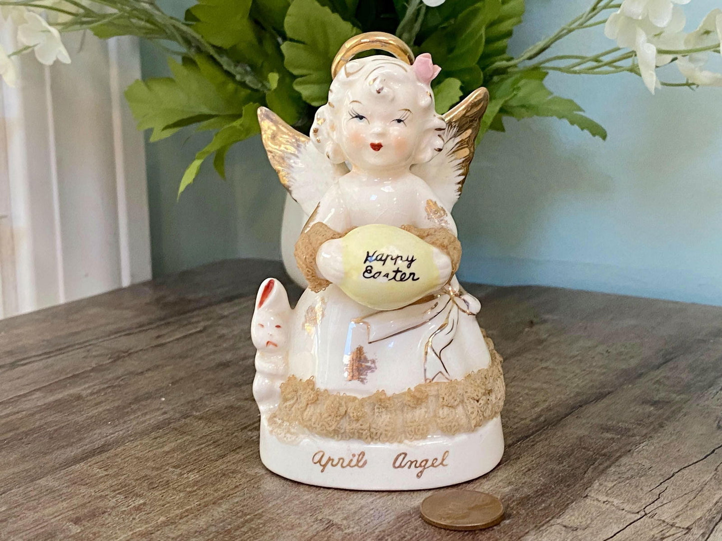 Midcentury Ceramic Birthday Angel April by ART Japan - Duckwells