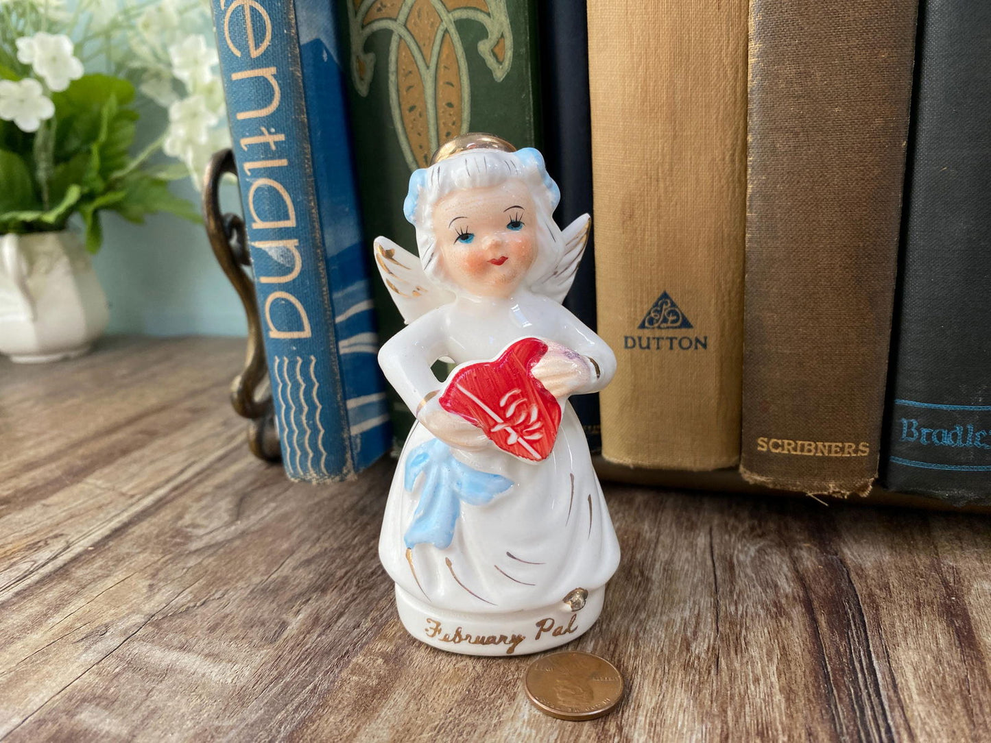 Midcentury Ceramic Birthday Angel February by Napco - Duckwells