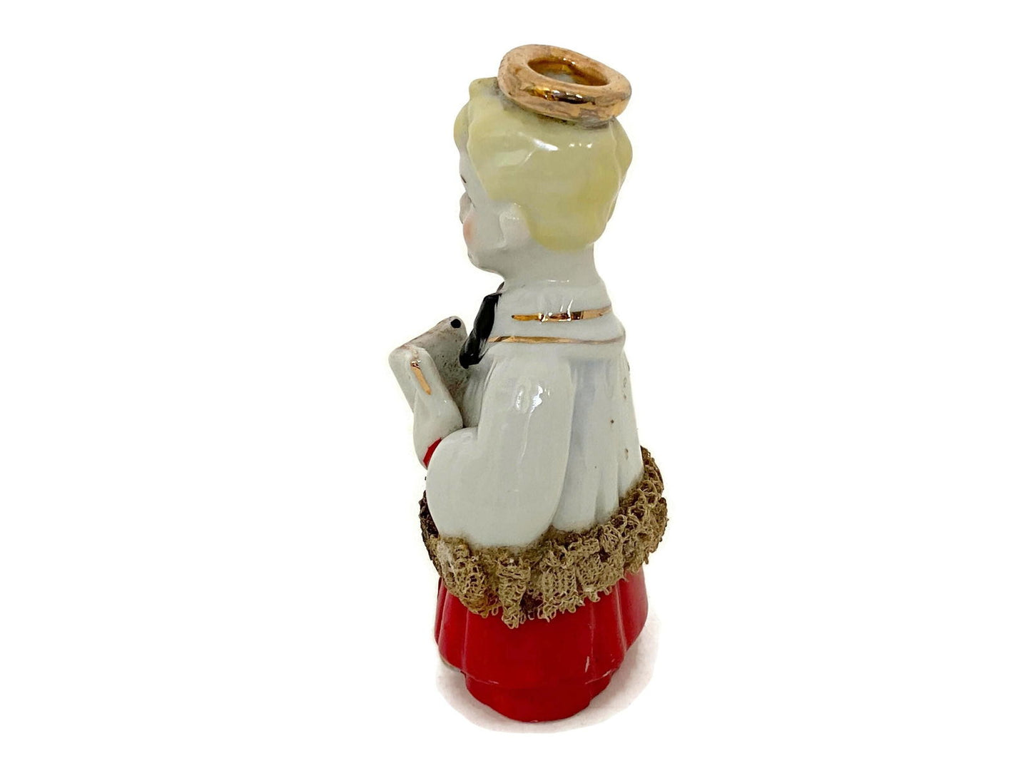 Midcentury Christmas Boy Caroler Ceramic Figurine - Duckwells