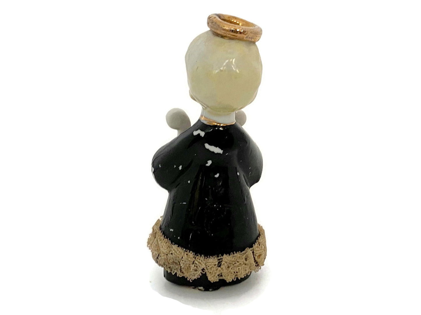 Midcentury Christmas Boy Musician with Lyre Ceramic Figurine - Duckwells