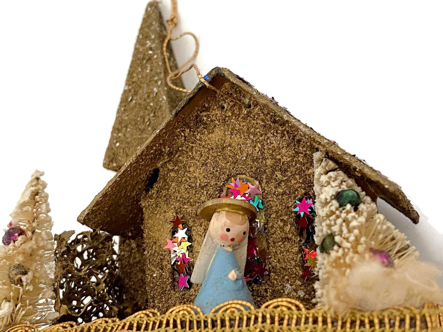 Midcentury Christmas Putz Church Ornament at Duckwells