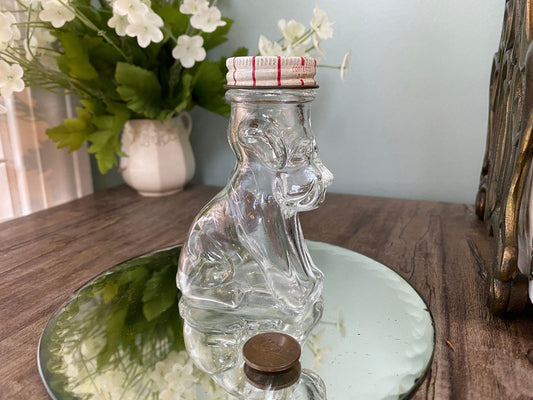 Midcentury Glass Dog Figural Bottle at Duckwells