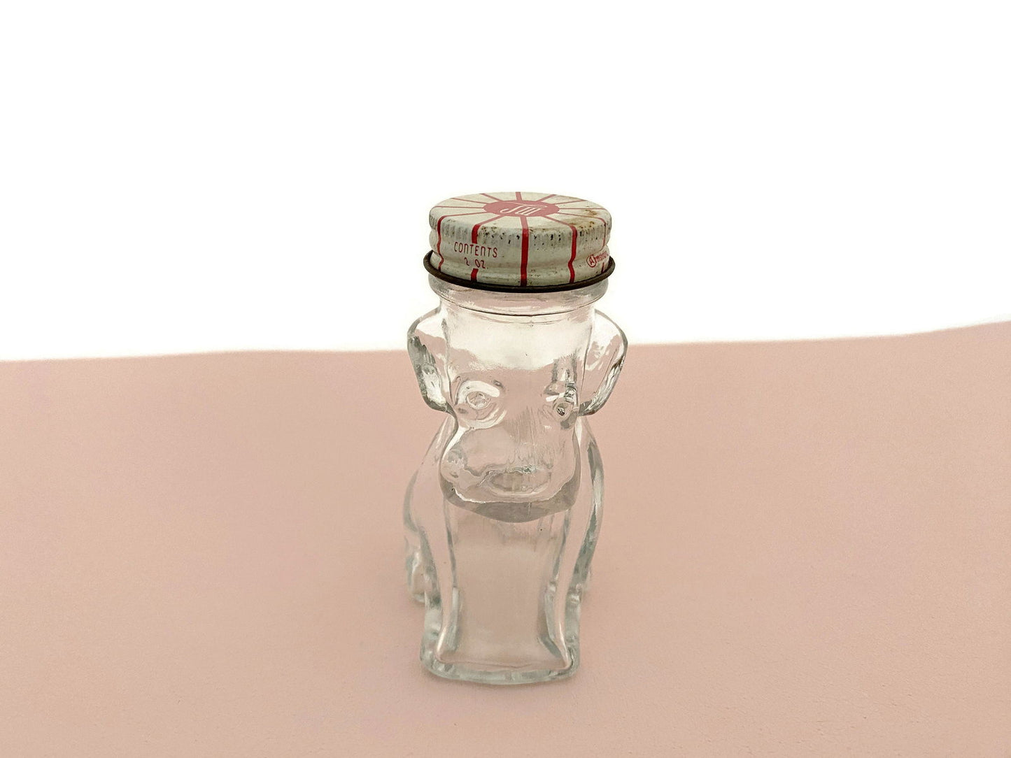 Midcentury Glass Dog Figural Bottle - Duckwells