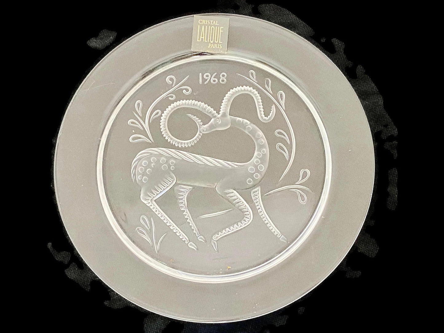 Midcentury Lalique Paris Cristal Collectible Plate 1968 - Duckwells