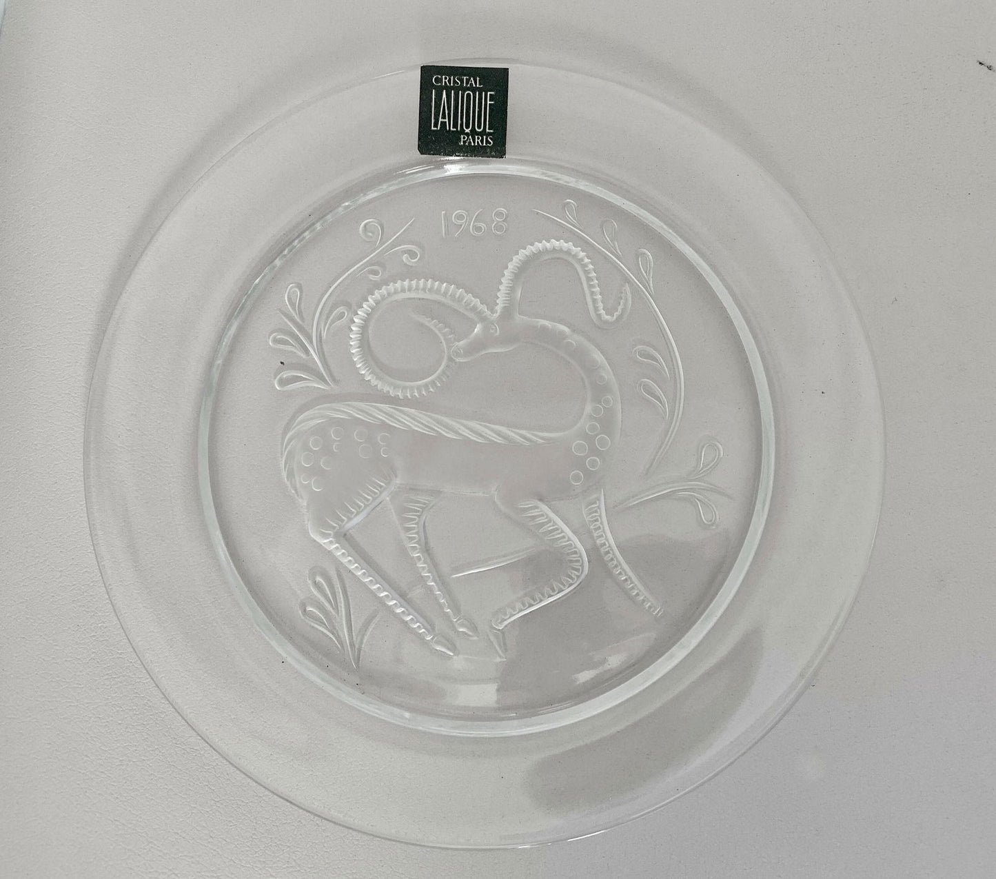 Midcentury Lalique Paris Cristal Collectible Plate 1968 - Duckwells