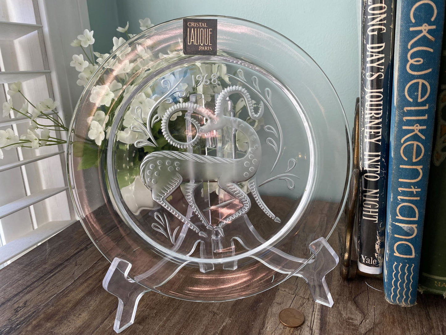 Midcentury Lalique Paris Cristal Collectible Plate 1968 - Duckwells