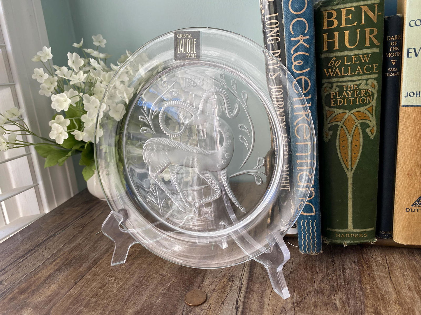 Midcentury Lalique Paris Cristal Collectible Plate 1968 - Duckwells