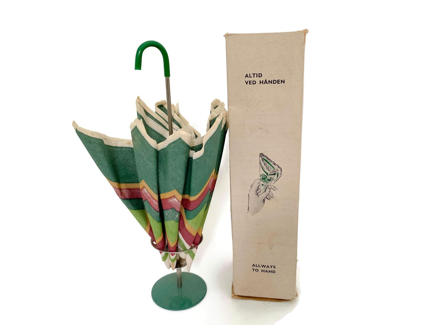 Midcentury Napkin Umbrella Holder with Original Package - Duckwells