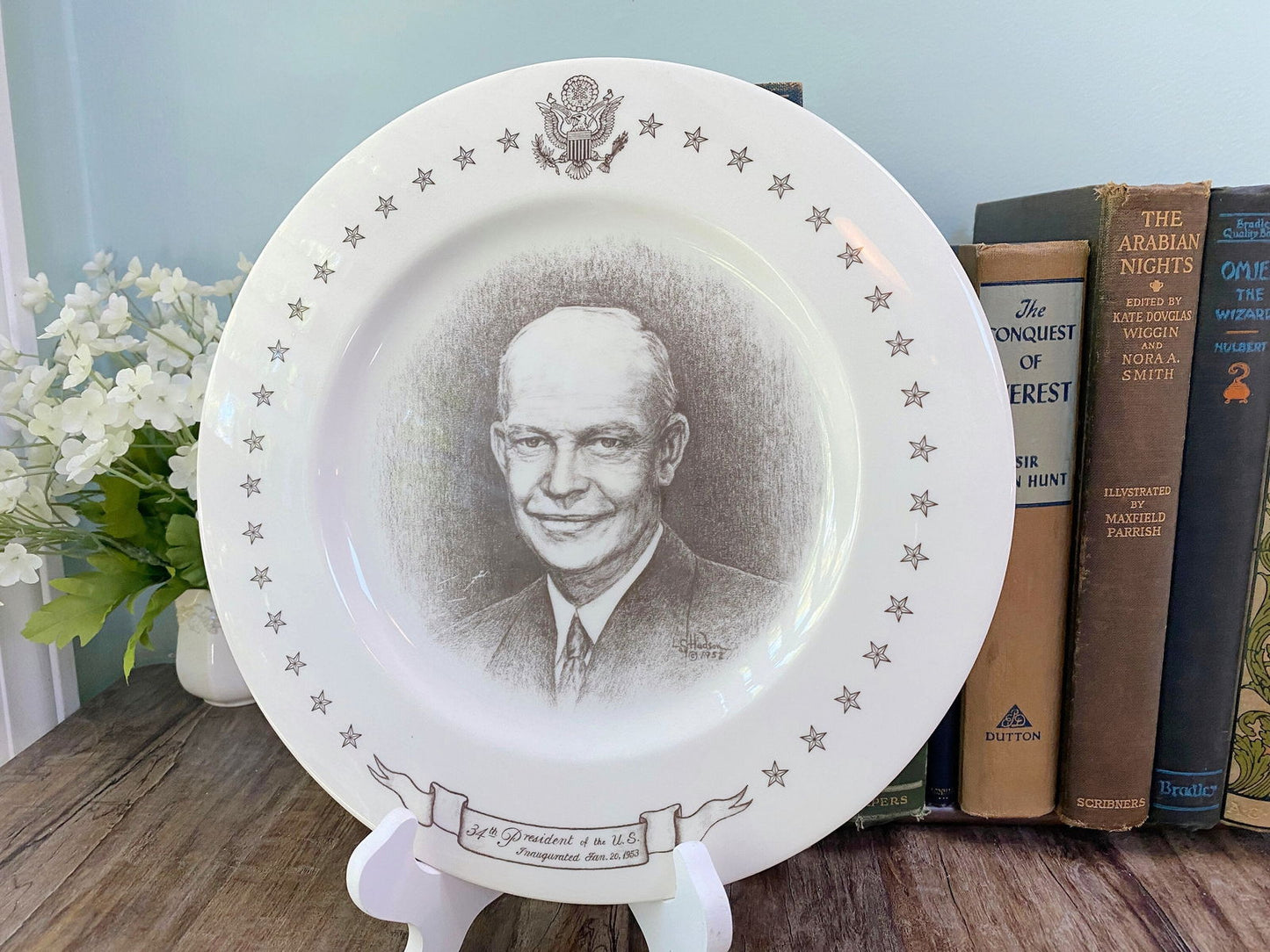 Midcentury President Dwight D. Eisenhower Souvenir Collectible Plate - Duckwells