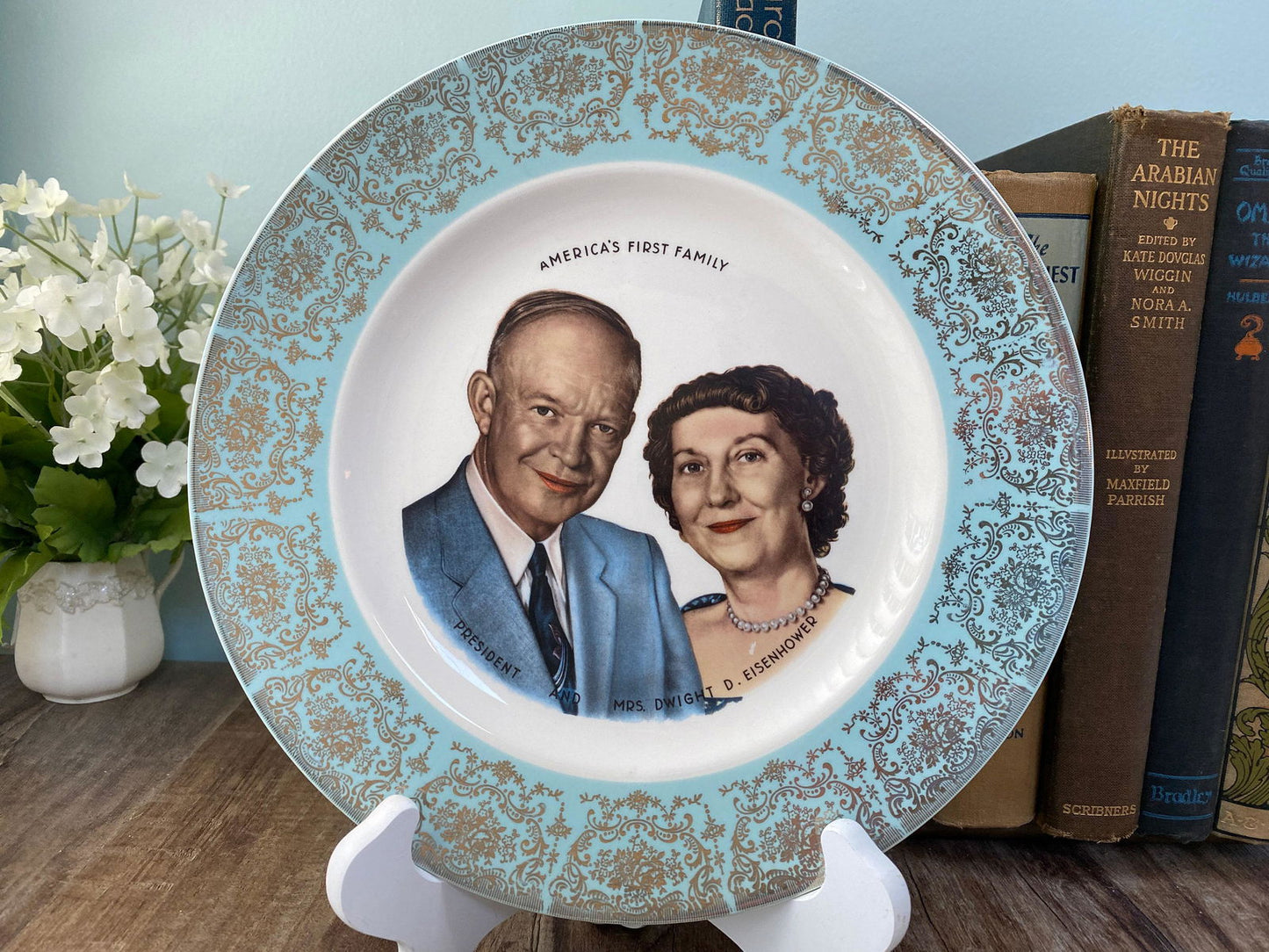 Midcentury President and Mrs. Dwight D. Eisenhower Plate - Duckwells