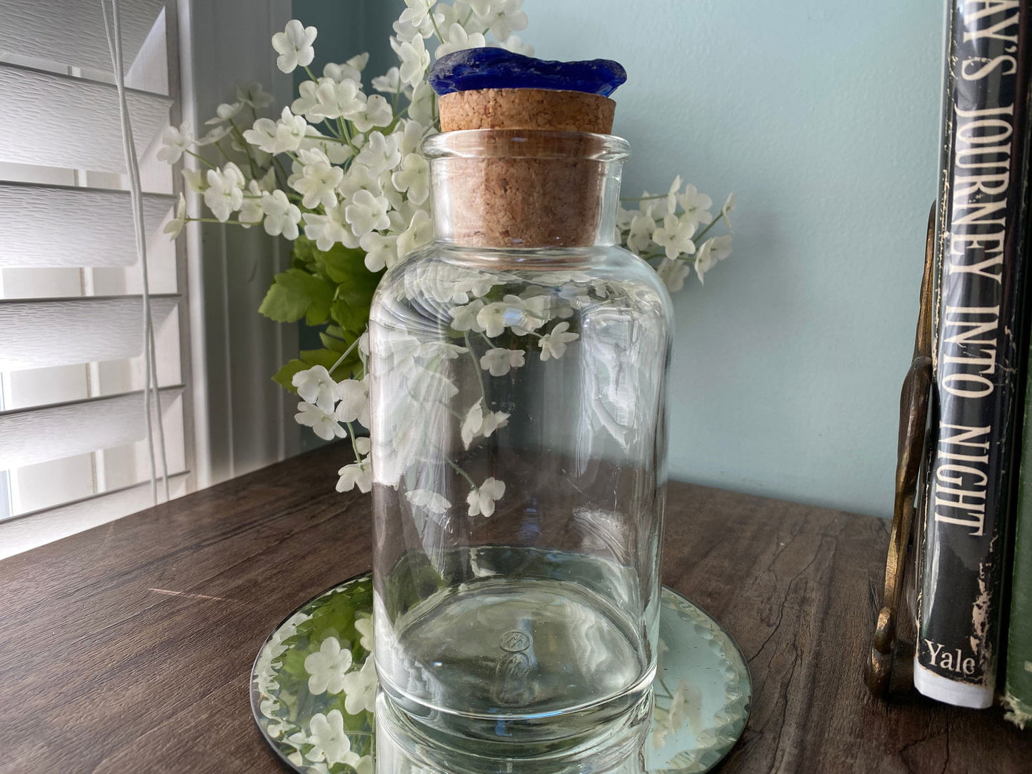Vintage Apothecary Jar with Cork and Glass Stopper - Duckwells