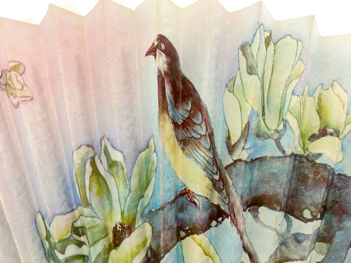 Vintage Bamboo and Paper Folding Fan - Duckwells