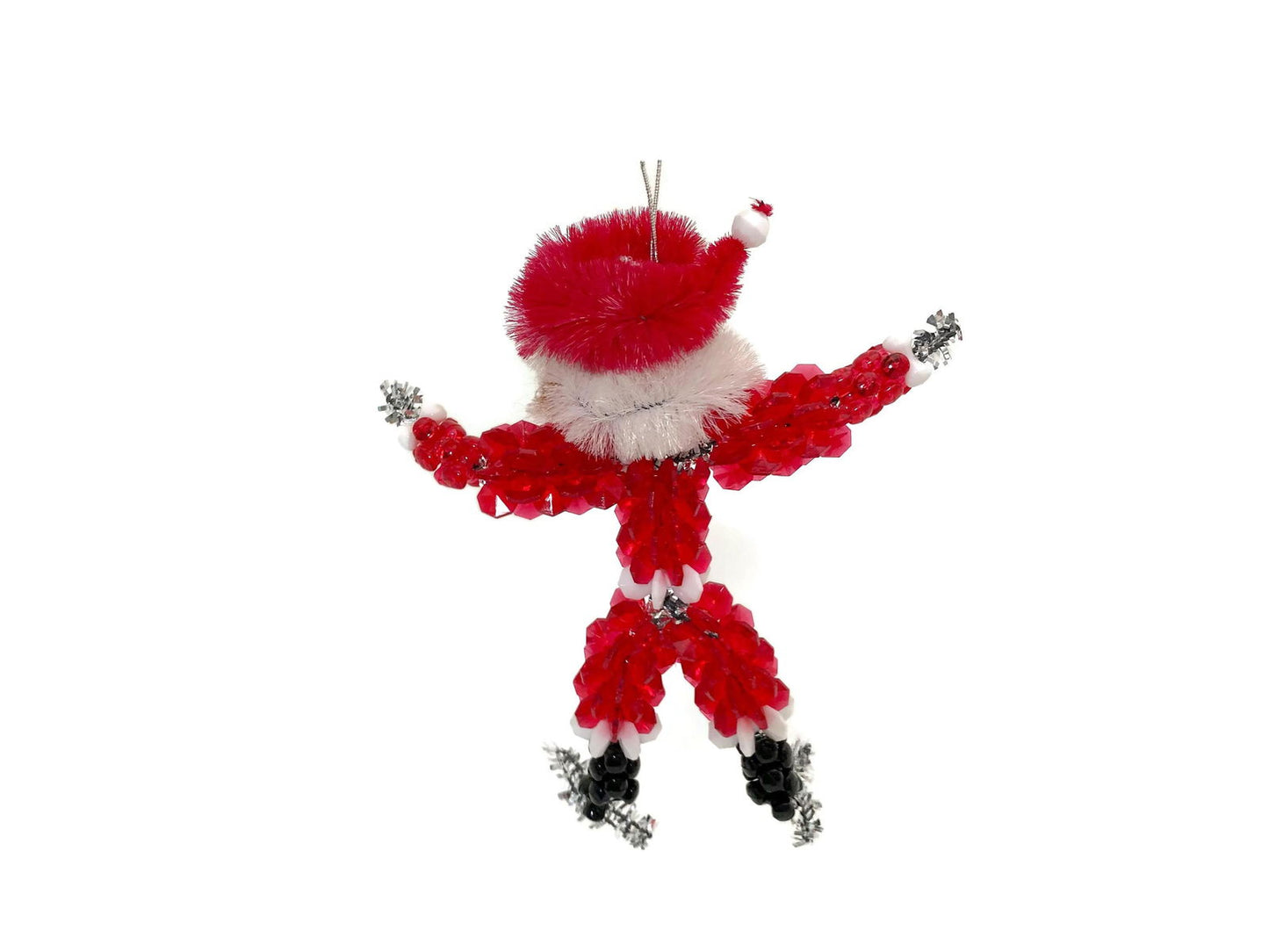 Vintage Beaded Santa Christmas Tree Ornament at Duckwells