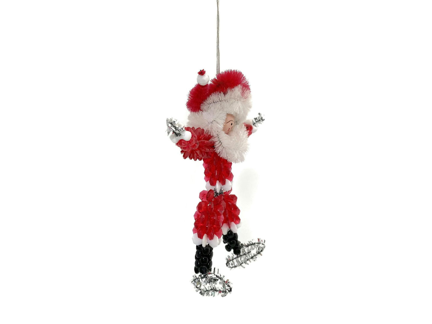 Vintage Beaded Santa Christmas Tree Ornament at Duckwells