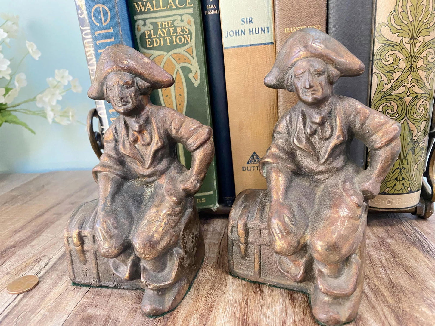 Vintage Cast Iron Pirate Bookends - Duckwells