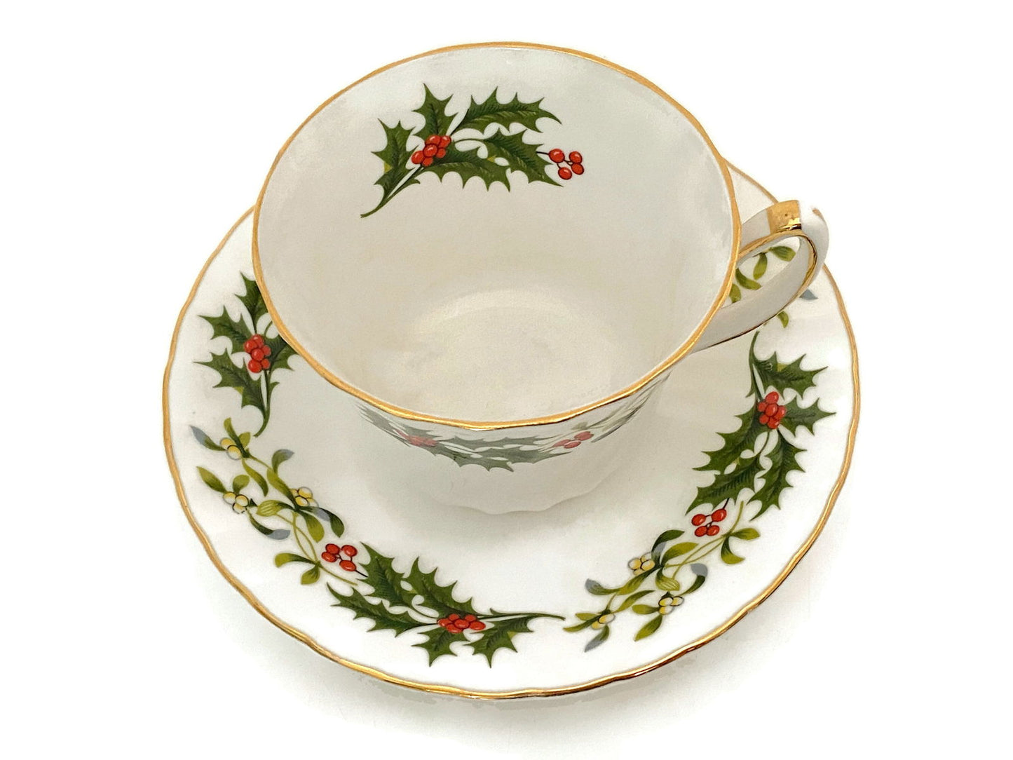 Vintage Christmas Cup and Saucer - Duckwells