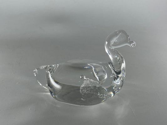 Vintage Crystal Duck by Pairpoint Glass Cape Cod Massachusetts at Duckwells