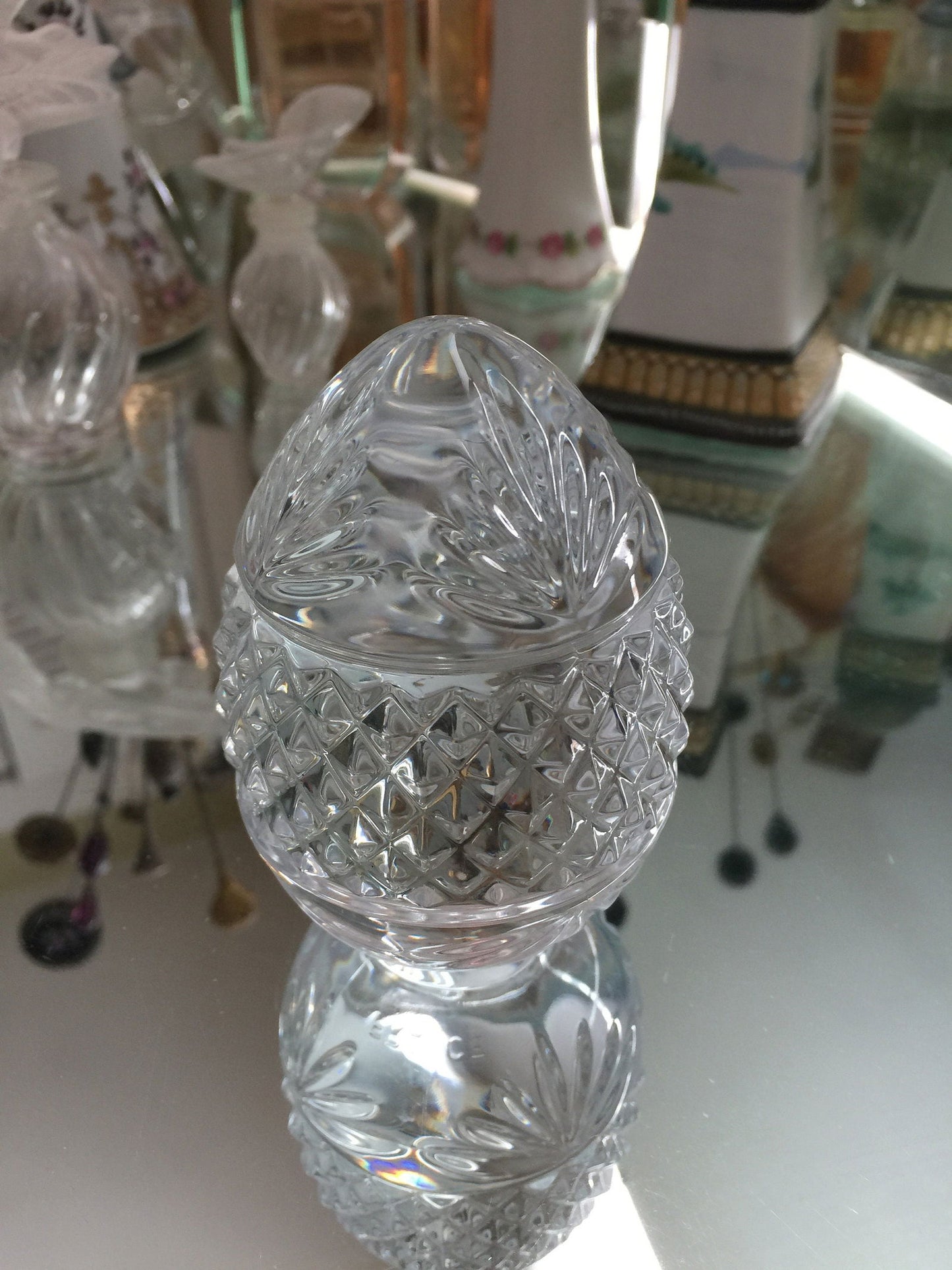 Vintage French Crystal Collectible Egg Paperweight at Duckwells