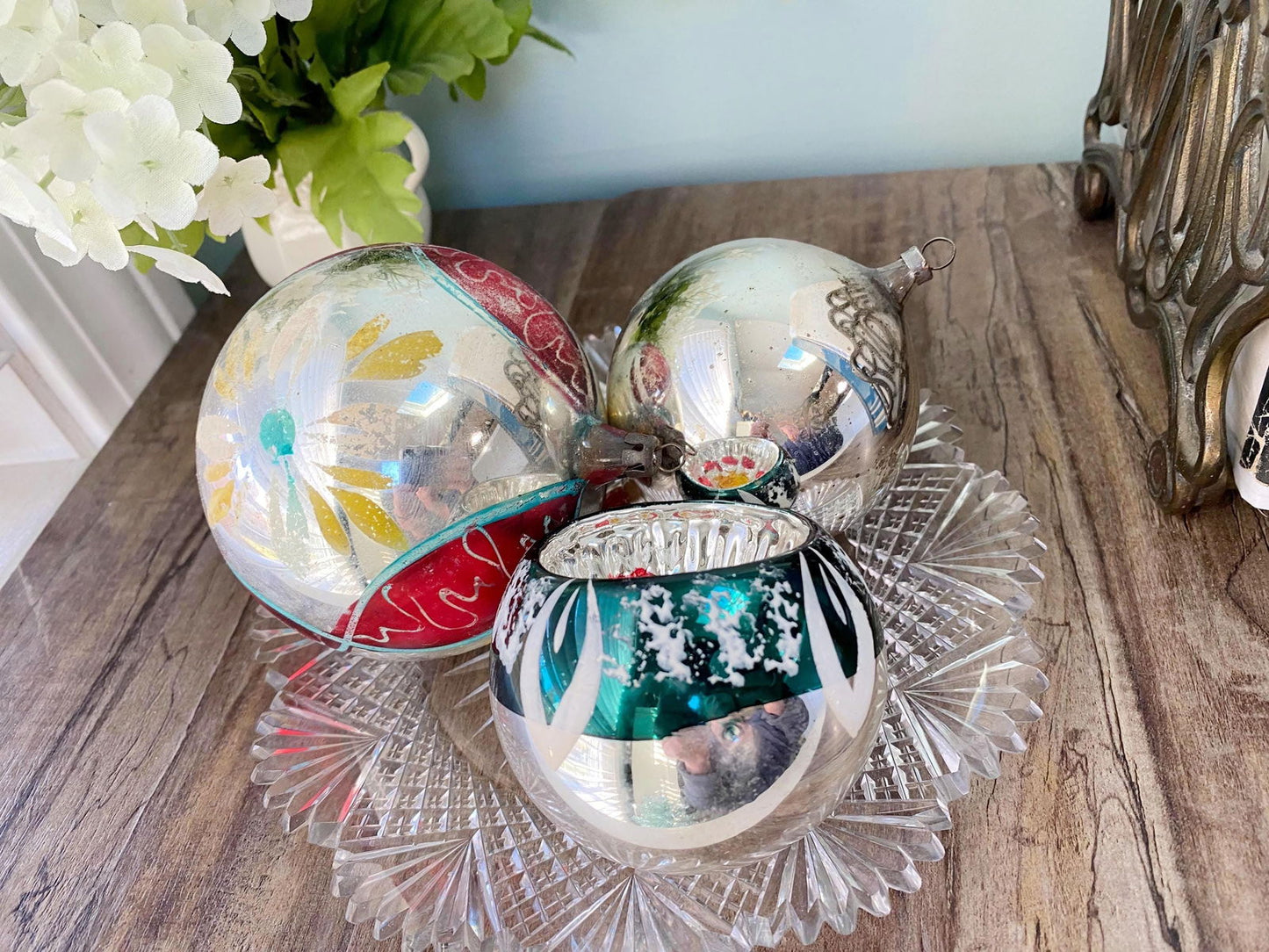 Vintage Glass Large Christmas Ornaments - Duckwells