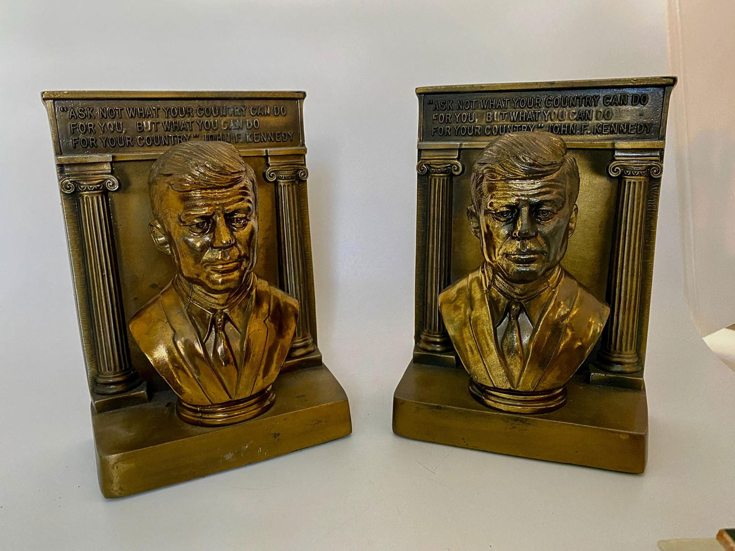 Vintage John F. Kennedy Bookends - Duckwells