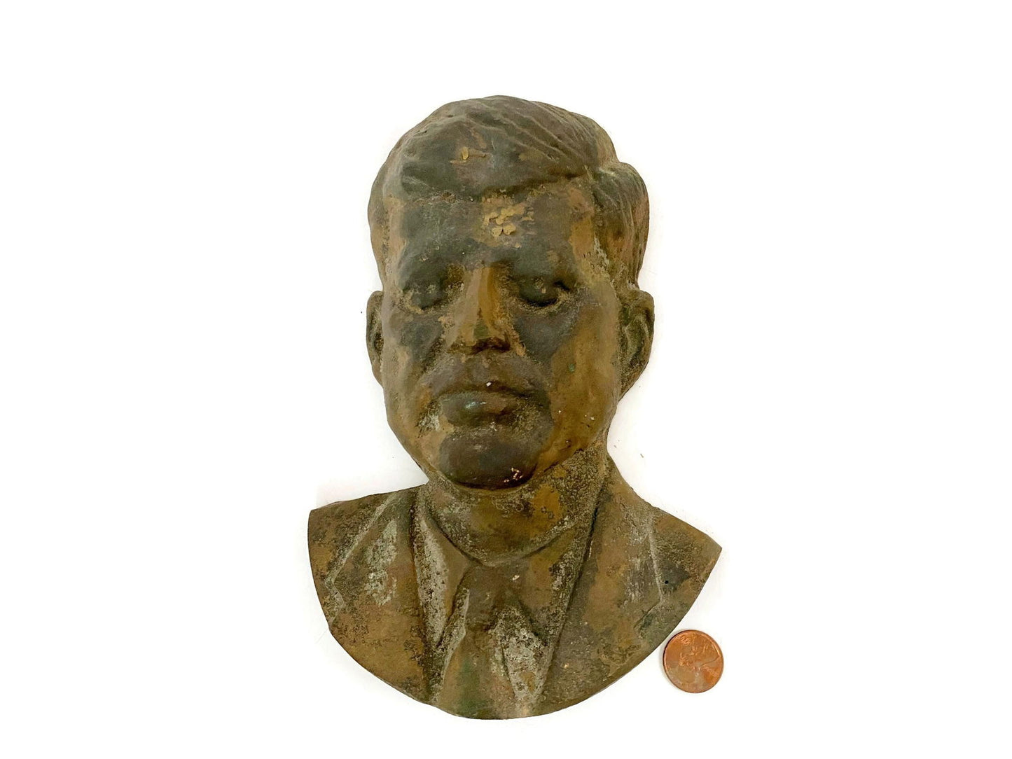 Vintage John F. Kennedy Cast Iron Plaque at Duckwells