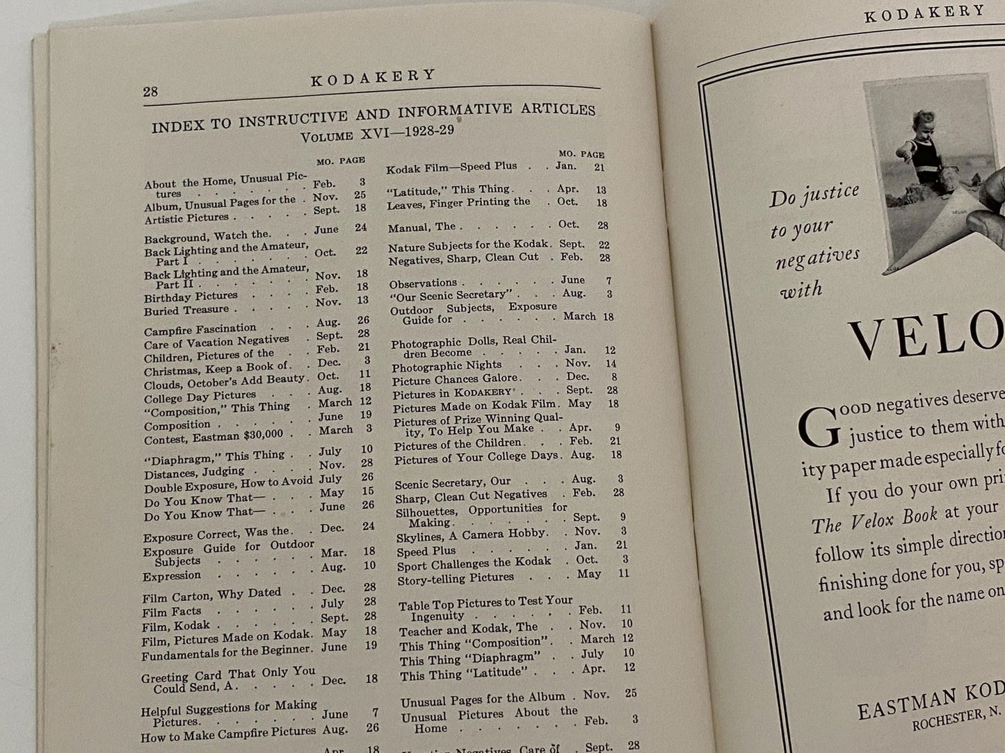 Vintage Kodakery Magazine for Amateur Photographers 1929 at Duckwells