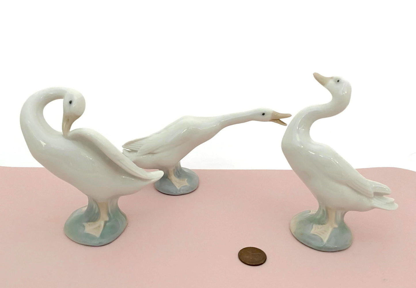 Vintage Lladro Duck Figurines Set of 3 Marked Daisa 1977 - Duckwells