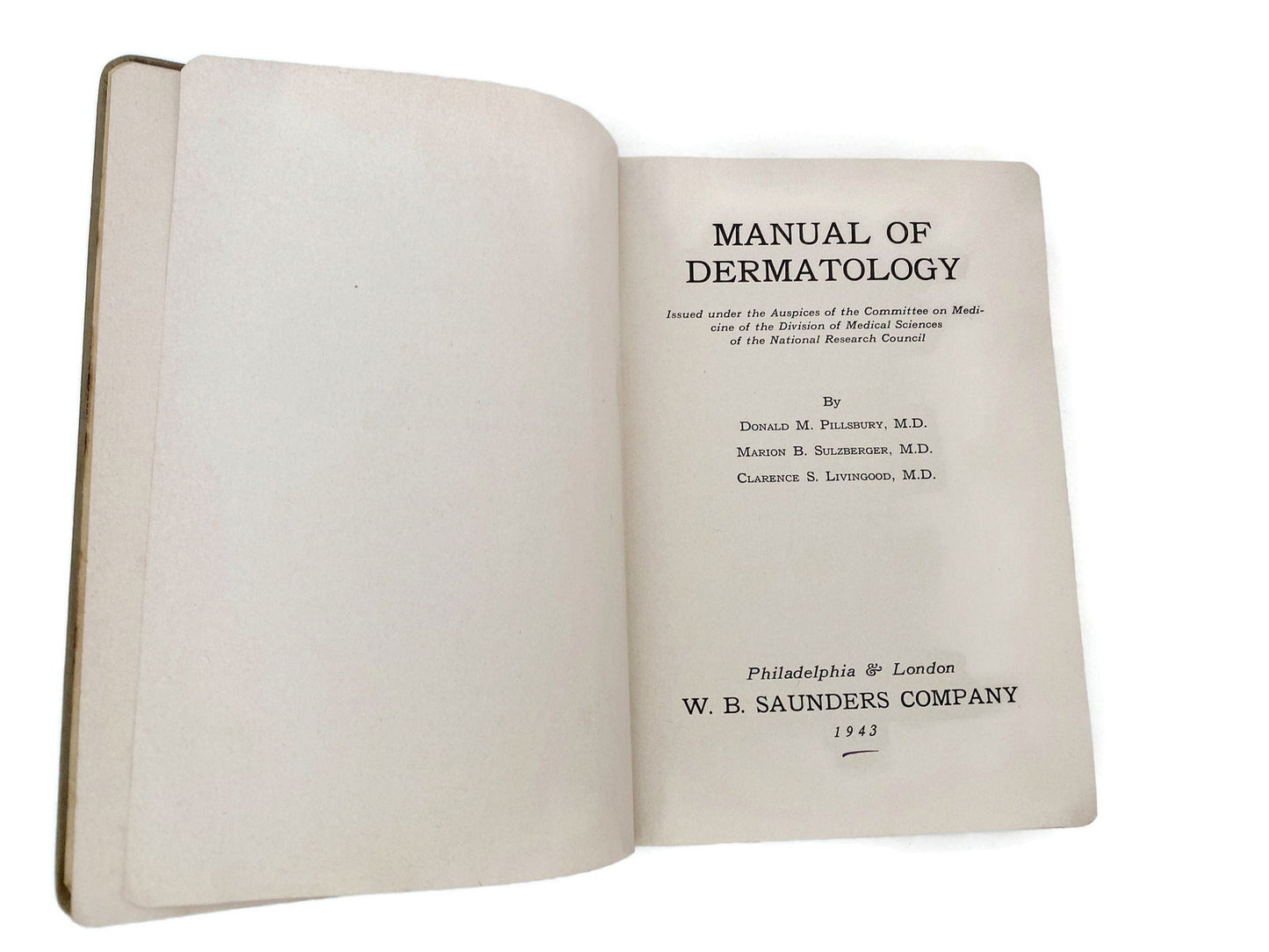 Vintage Manual of Dermatology Medical Department of the US Navy 1943 at Duckwells