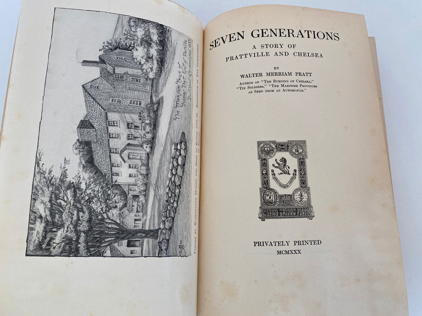 Vintage Massachusetts History Book Seven Generations A Story of Prattville and Chelsea - Duckwells