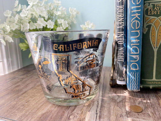 Vintage Midcentury California Souvenir Glass Ice Bucket at Duckwells
