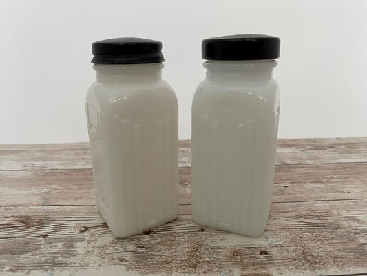 Vintage Milk Glass Spice Jars at Duckwells