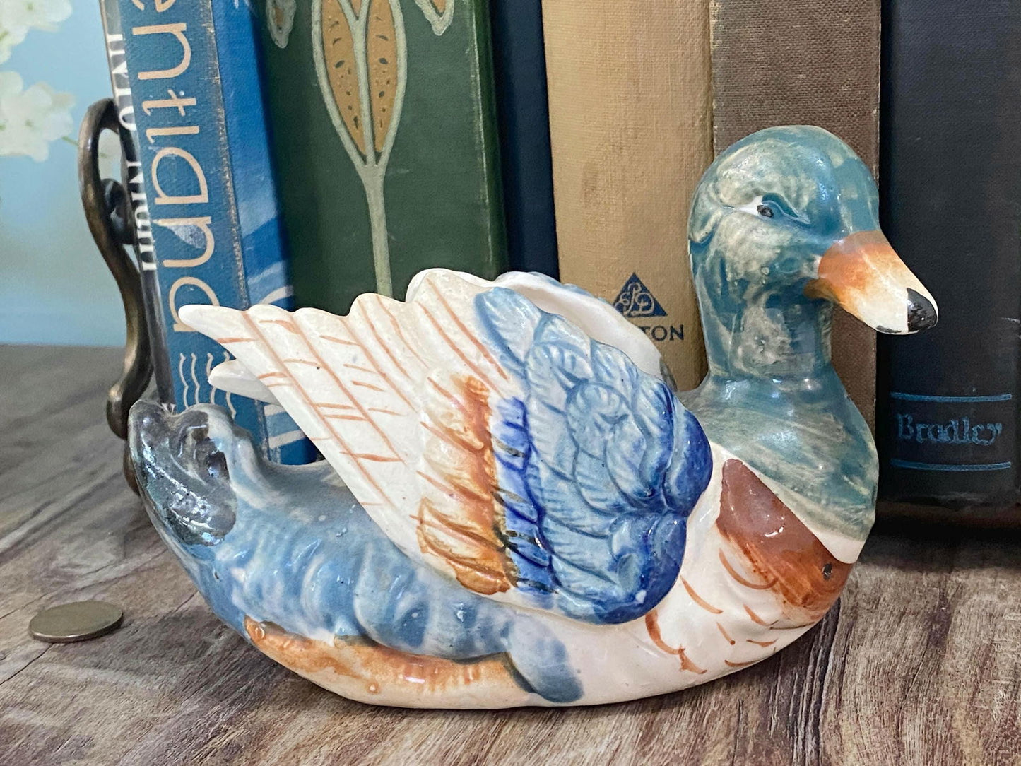 Vintage Occupied Japan Ceramic Duck Figurine at Duckwells