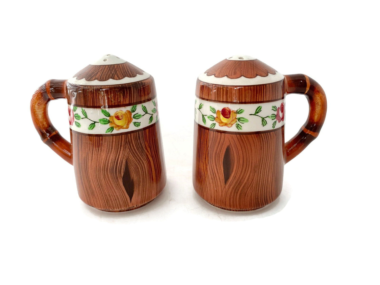 Vintage Orchard Ware Ceramic Salt and Pepper Shakers - Duckwells